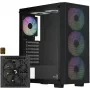 Aerocool B509A Flow-G-BK-v1 Mid Tower PC korpuss ar 650W barošanas bloku, rūdīts stikls, melns