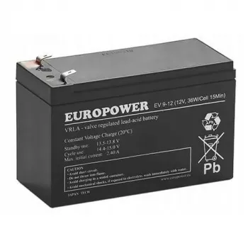 AGM Akumulators EUROPOWER EV Series 12V 8Ah/C10 (Darbības laiks 6-9 gadi) T1