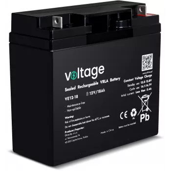 AGM akumulators 12V 18Ah VE12-18 (kalpošanas laiks 6-9 gadi)