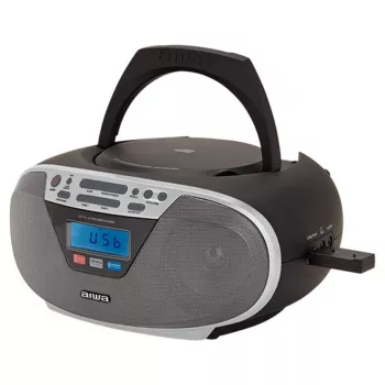Aiwa BBTU-400SL pārnēsājama stereo sistēma CD/FM RDS/USB/Bluetooth sudraba MP3 atskaņošana