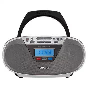 Aiwa BBTU-400SL pārnēsājama stereo sistēma CD/FM RDS/USB/Bluetooth sudraba MP3 atskaņošana