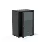 ALANTEC 19 inch 18U sienas skapis 600x450mm, divu sekciju, vienas stikla durvis, melns