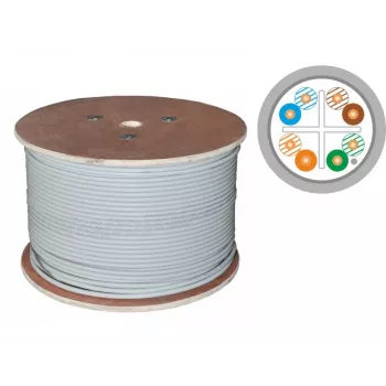 ALANTEC FireHardy Cat.6 F/UTP LSOH B2ca tīkla kabelis, 23 AWG, 450 MHz, 1 Gbps (10 Gbps līdz 55m), pelēks, 500m