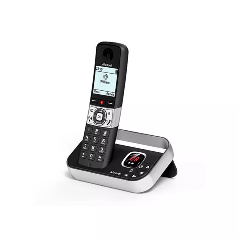 ALCATEL 8517110010 Bezvadu DECT telefona sistēma ar 2 klausulēm, 1,5 collu dzintara displeju un telefonu grāmatu