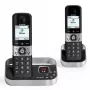 ALCATEL 8517110010 DECT bezvadu telefons ar 2 klausulēm, melns - 1.5 inch displejs, zvanītāja ID, iekšējā saite, ECO DECT
