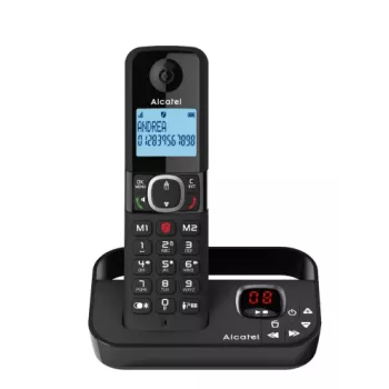 ALCATEL F860 Voice DECT bezvadu tālrunis, melns, atbildētājs, nevēlamu zvanu bloķētājs, Eco režīms ATL1423419