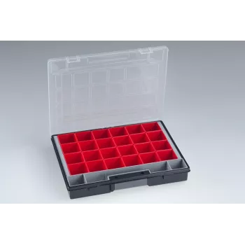 Allit EuroPlus Flex 37-25 Mazo detaļu organizators ar 18 noņemamiem ieliktņiem, melns 56652