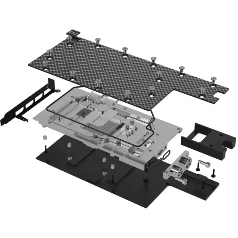 Alphacool 13725 CPU ūdens bloks ar aizmugurējo plāksni - niķelēts varš, akrila augšdaļa, G1/4 inch, Intel LGA 115x/1200/1700/2011/2066, AMD AM4