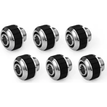Alphacool Apex Grip kompresijas savienotājs 13/10mm G1/4 hromēts - 6 gab. 14921
