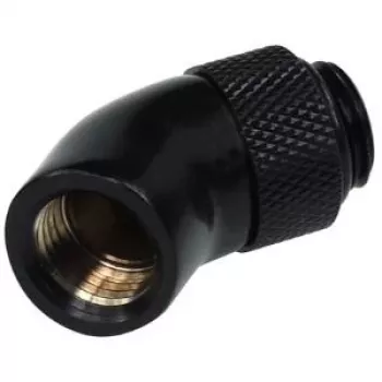 Alphacool HF 45° rotējošs leņķa adapters G1/4 vītne uz G1/4 vītni - dziļi melns 17051