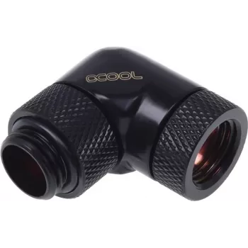 Alphacool HF 90° rotējošs adapters G1/4 vītne uz G1/4 vītni - dziļi melns 17057
