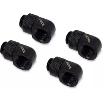 Alphacool HF G1/4 uz 13mm (1/2 collu) uzmavas savienotājs, misiņš, dziļi melns, 4 gab. iepakojums (17615)