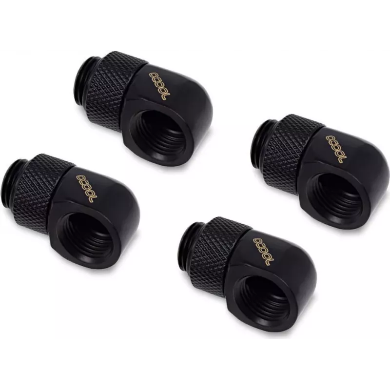 Alphacool HF G1/4 uz 13mm (1/2 collu) uzmavas savienotājs, misiņš, dziļi melns, 4 gab. iepakojums (17615)