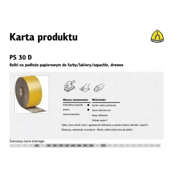 Alumīnija oksīda slīppapīra rullis P40 115mm x 50m PS 30 D