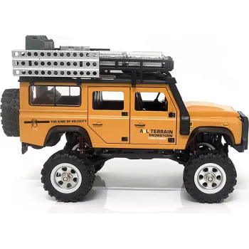 AMEWI D90X28 metāla mēroga rāpotājs 4WD RC auto 1:28 dzeltens