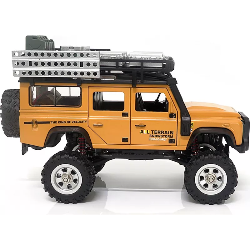 AMEWI D90X28 metāla mēroga rāpotājs 4WD RC auto 1:28 dzeltens