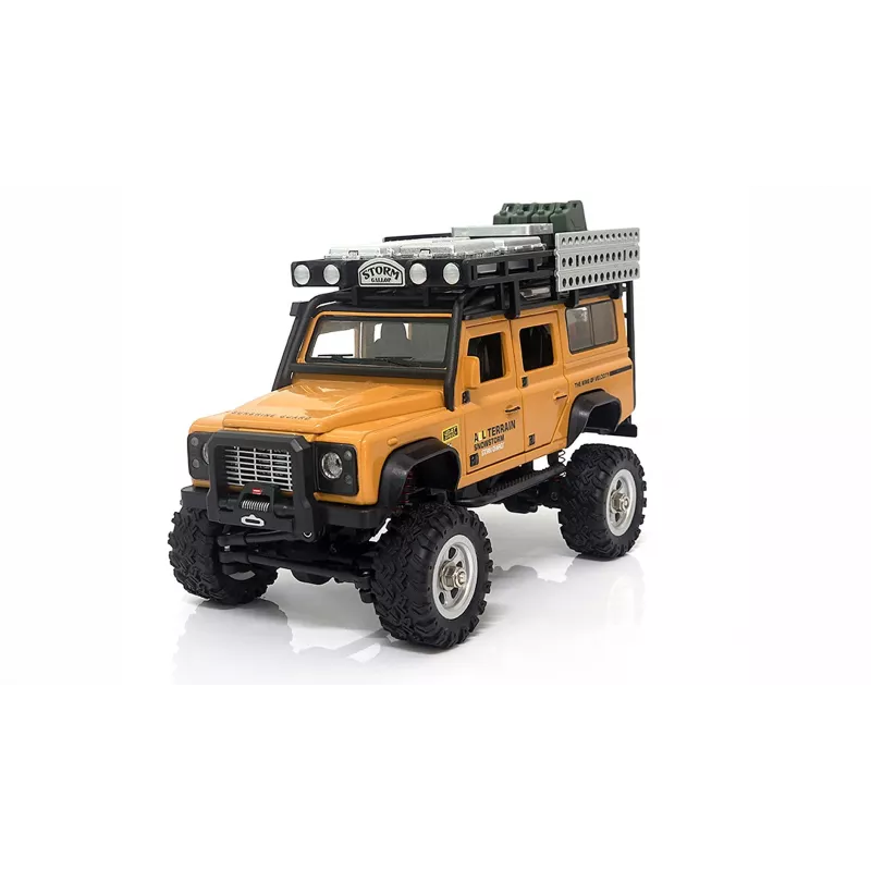 AMEWI D90X28 metāla mēroga rāpotājs 4WD RC auto 1:28 dzeltens