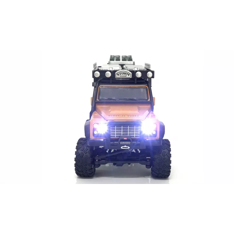 AMEWI D90X28 metāla mēroga rāpotājs 4WD RC auto 1:28 dzeltens