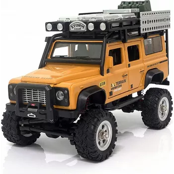 AMEWI D90X28 metāla mēroga rāpotājs 4WD RC auto 1:28 dzeltens