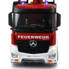 Amewi Mercedes-Benz ugunsdzēsēju mašīna ar paceļamo kāpņu torni 1:18 RTR 2.4GHz ar ūdens smidzinātāju