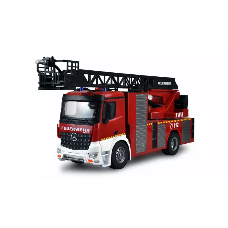 Amewi Mercedes-Benz ugunsdzēsēju mašīna ar paceļamo kāpņu torni 1:18 RTR 2.4GHz ar ūdens smidzinātāju