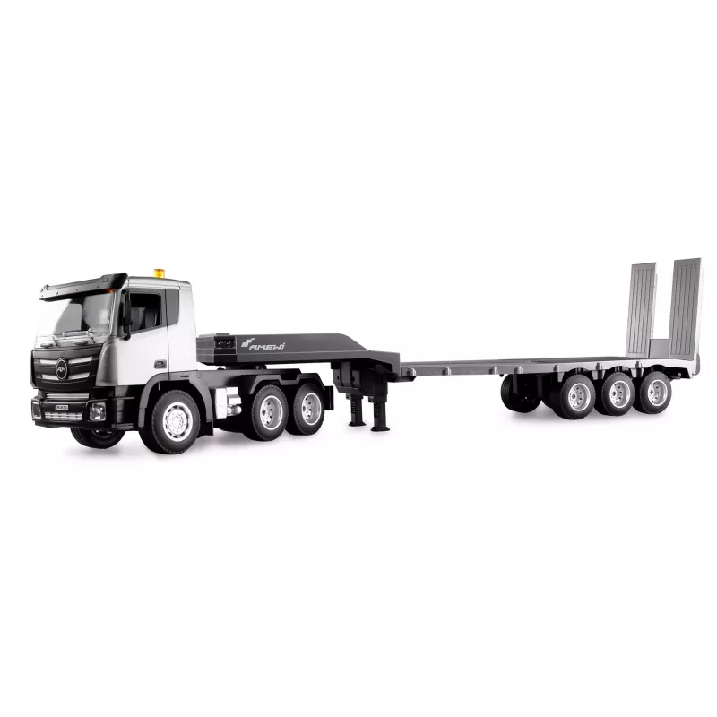 AMEWI RC būvlaukuma traktors ar zemo piekabi 1:24 RTR