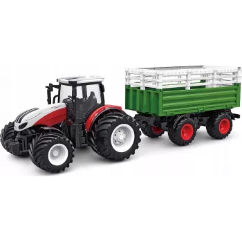 AMEWI RC traktors ar mājlopu piekabi 1:24 mērogā 4WD 2.4GHz tālvadības kravas automašīna (22601)