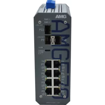 AMG Rūpnieciskais pārvaldītais slēdzis, 8x 10/100 Mbps, DIN-sliede, lieka barošana