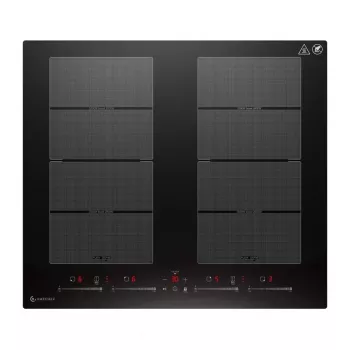 AMZCHEF CE-FS-I74S-FFDD10 4 zonu indukcijas plīts ar skārienvadību, 7200W, melna