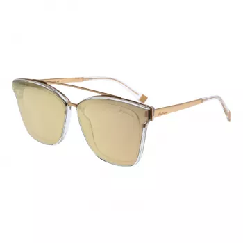 ANA HICKMANN HI9081-66T03 Sieviešu tauriņveida saulesbrilles, zelta rāmis, brūnas gradienta lēcas, 66 mm