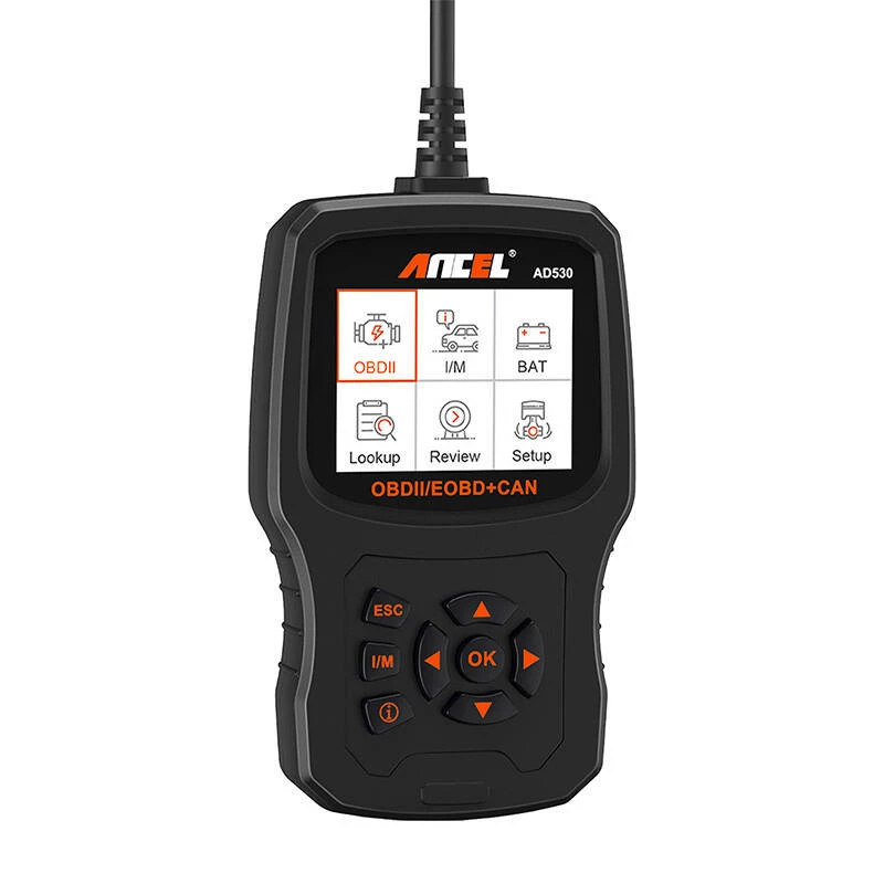 ANCEL AD530 OBD2 diagnostikas skeneris ar 2,8 inch TFT krāsu ekrānu, bezmaksas atjauninājumi uz mūžu