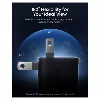 Anker Nano Charger 45W GaN USB-C Lādētājs ar ActiveShield 5.0, Skārienjutīgu Sensoru, SmartDisplay, iPhone Atpazīšanu, Oranžs
