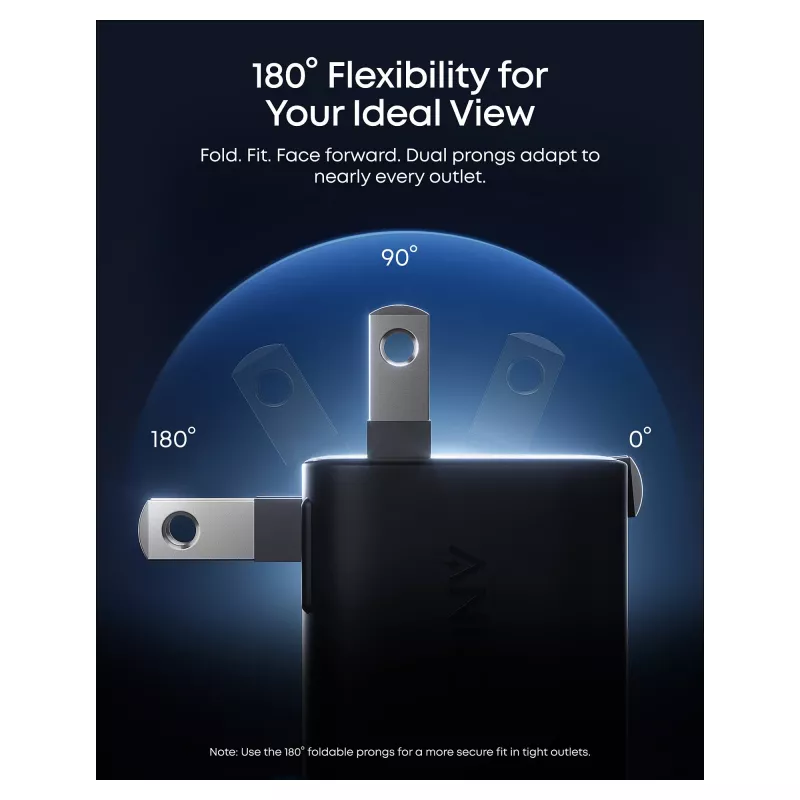 Anker Nano Charger 45W GaN USB-C Lādētājs ar ActiveShield 5.0, Skārienjutīgu Sensoru, SmartDisplay, iPhone Atpazīšanu, Oranžs