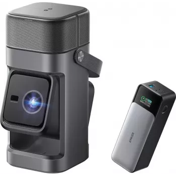 Anker Nebula P1 pārnēsājamais projektors ar noņemamiem skaļruņiem, Full HD 1080p, 650 ANSI lūmeni, 20W 2.0 telpiskā skaņa, Android TV 11, pelēks
