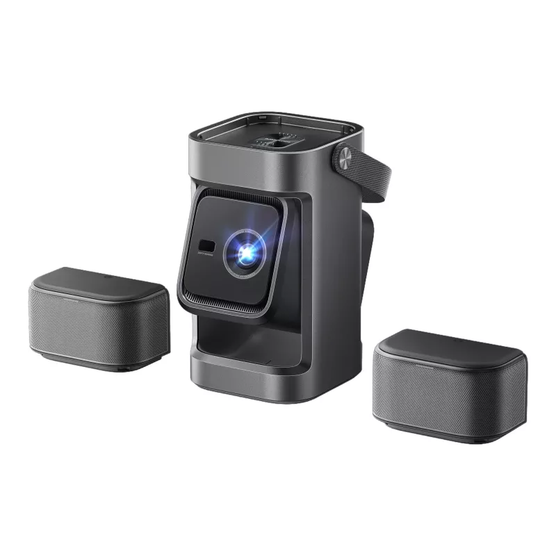 Anker Nebula P1 pārnēsājamais projektors ar noņemamiem skaļruņiem, Full HD 1080p, 650 ANSI lūmeni, 20W 2.0 telpiskā skaņa, Android TV 11, pelēks