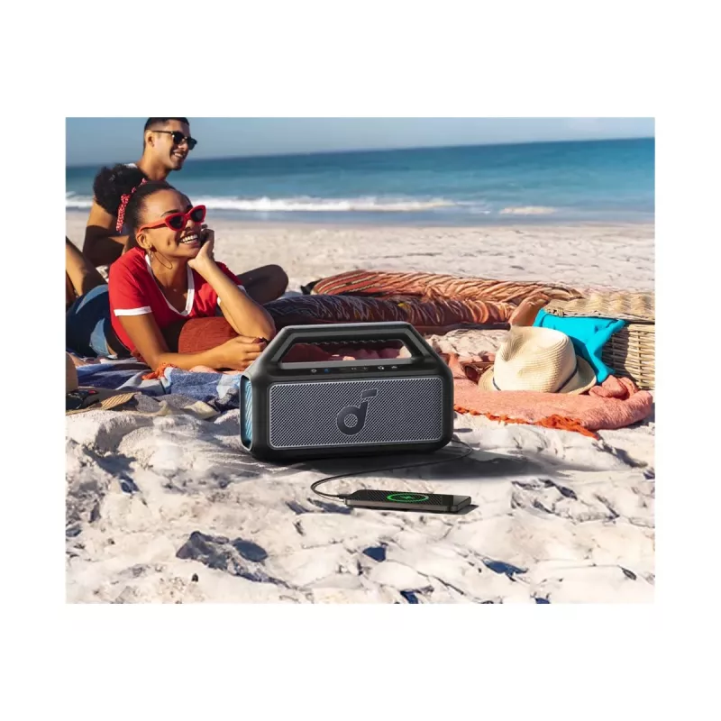 Anker Soundcore Boom 2 80W portatīvais Bluetooth skaļrunis, IPX7 ūdensizturīgs, melns