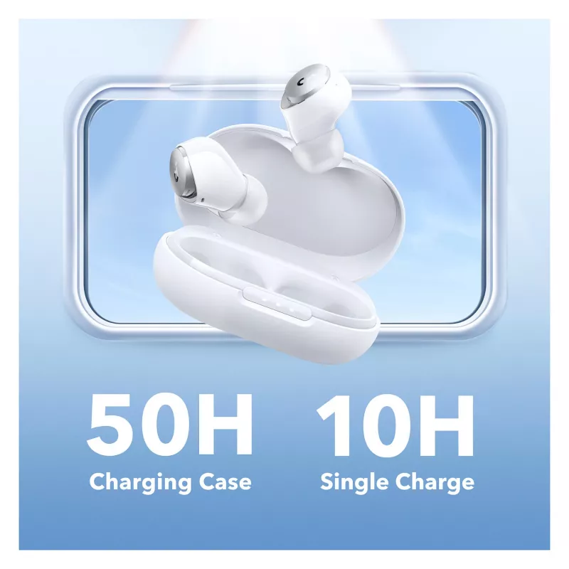 Anker Soundcore Space A40 True Wireless Noise Cancelling In-Ear Headset, Bluetooth 5.2, LDAC, IPX4, Balts
