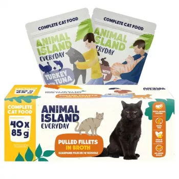 ANL ANIMAL ISLAND ikdienas kastīte ar garšu maisījumu kaķiem 40x85g