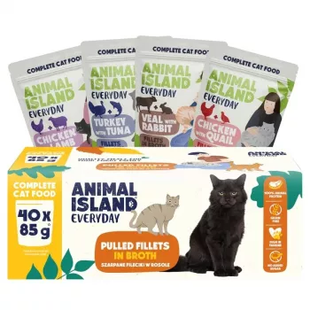 ANL Animal Island Everyday jauktu garšu mitrā kaķu barība 40 x 85 g maisiņos