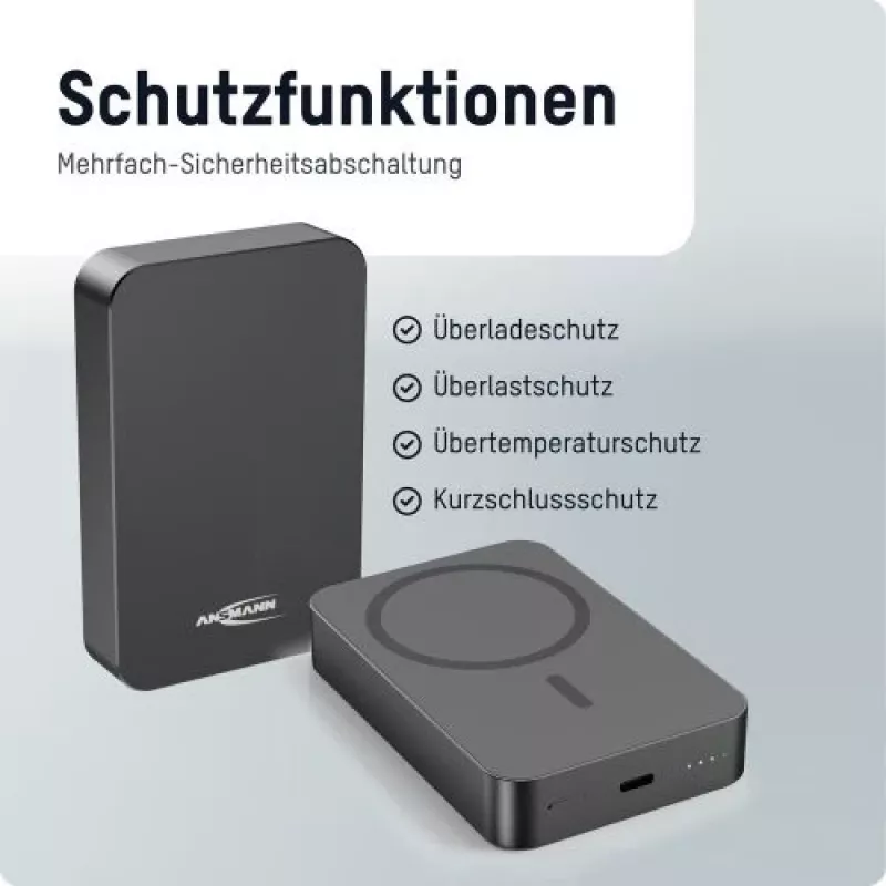 ANSMANN 1700-0199 10000 mAh Bezvadu Power Bank Antracīts
