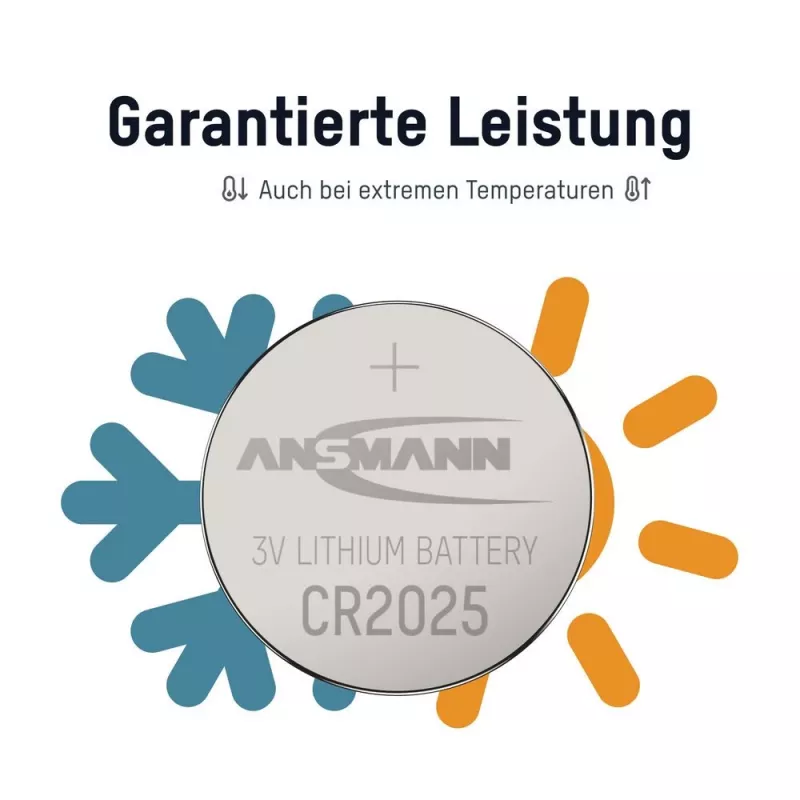 ANSMANN CR2025 Lithium Button Cell Battery, 3V, 160mAh, 1-Pack Blister