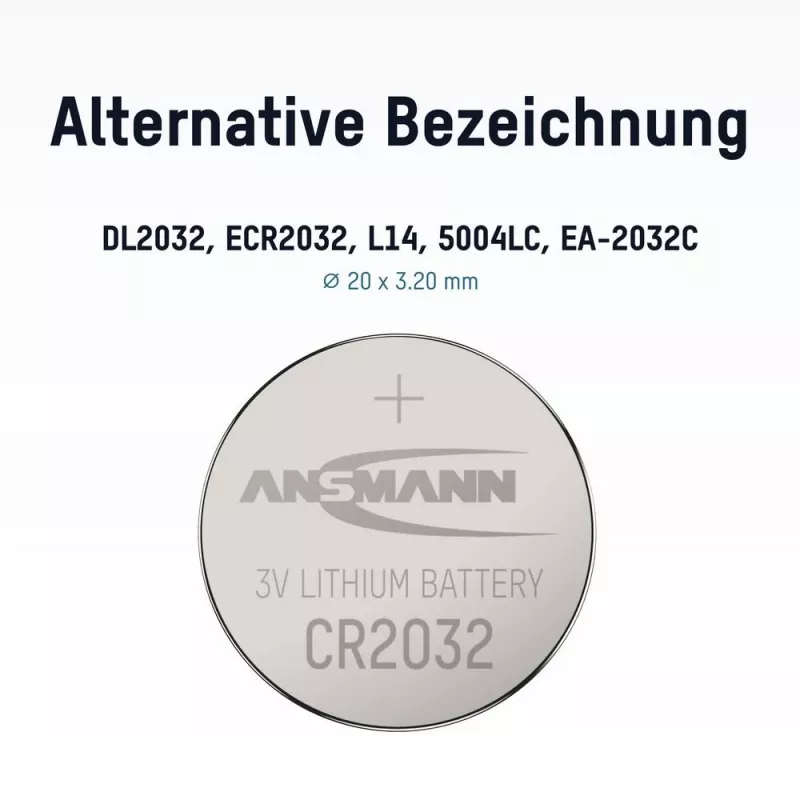 ANSMANN CR2032 Litija monētu elements 3V 230mAh (1 iepakojums)