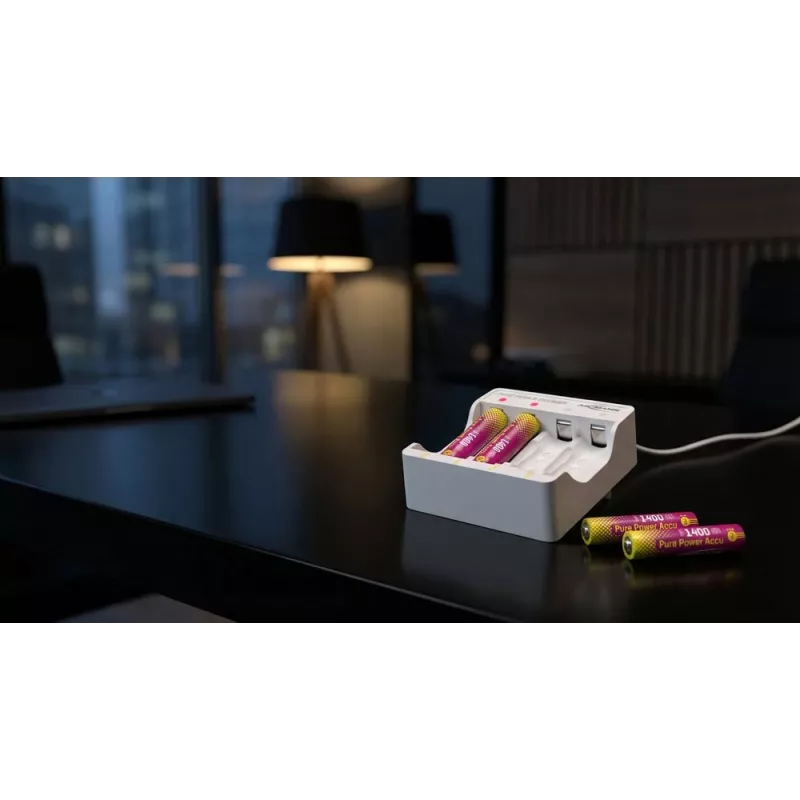 ANSMANN PurePower Set AAA lādētājs ar 4x AAA 800 mAh NiMH baterijām