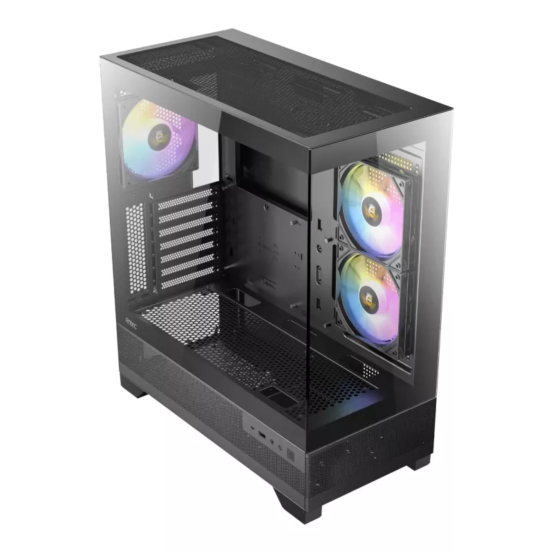 Antec CX700 ARGB B Mid-Tower spēļu korpuss - rūdīts stikls, 4x ARGB ventilatori, E-ATX atbalsts, melns