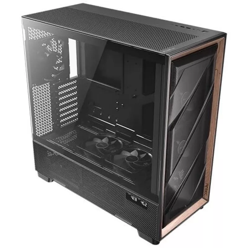 Antec Flux Pro Noctua Edition Full Tower korpuss, melns/koks, ar Noctua NA-FH1 ventilatora centrmezglu