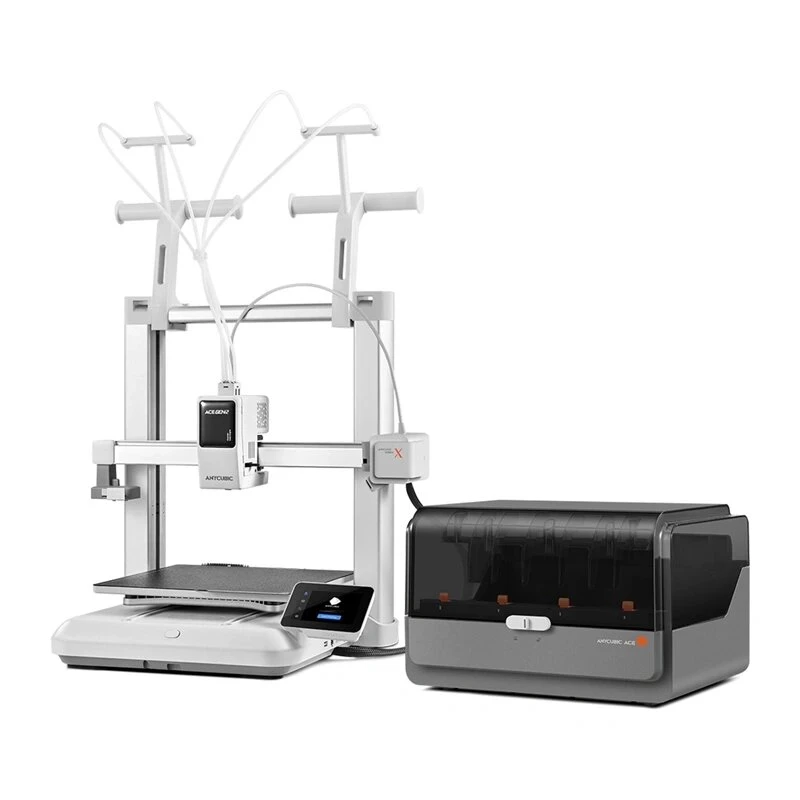 Anycubic Kobra X Combo 3D printer – 300x300x300 mm FDM ar LeviQ automātisko nivelēšanu, tiešo piedziņu, 180 mm/s, karborunda stiklu, 4,3 collu skārienekrānu