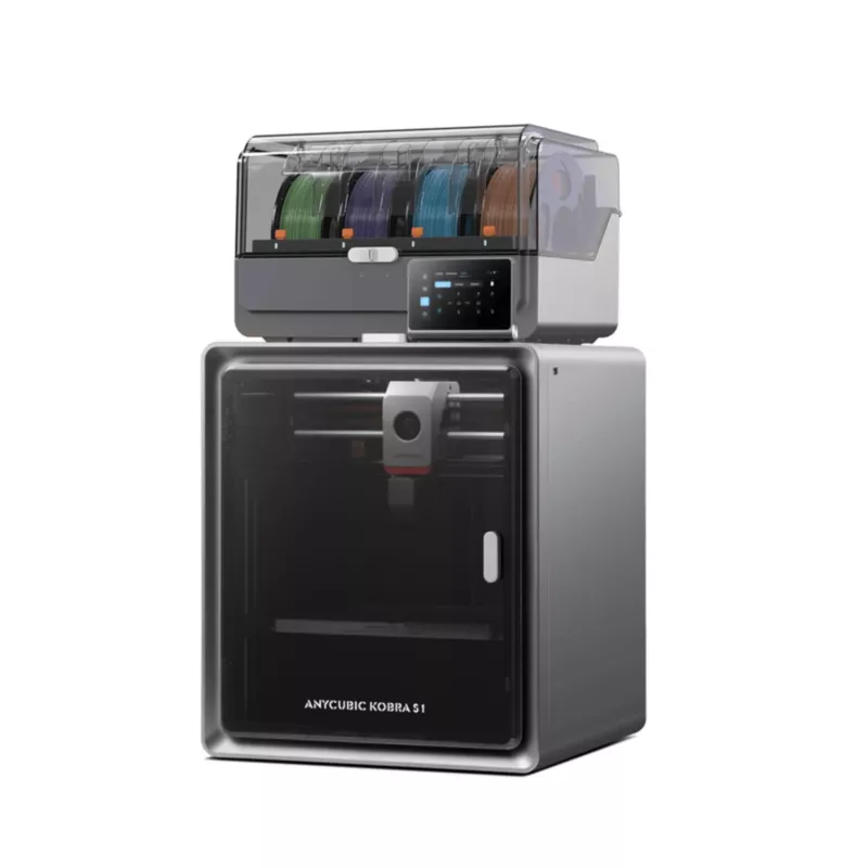 ANYCUBIC S1 Combo V2 FDM 3D printeris ar 250 x 220 x 220 mm drukas tilpumu, 500 mm/s ātrumu, automātisko nivelēšanu, PEI plāksni, Klipper programmatūru, Wi-Fi, 4.3 inch skārienekrānu, 400W jaudu