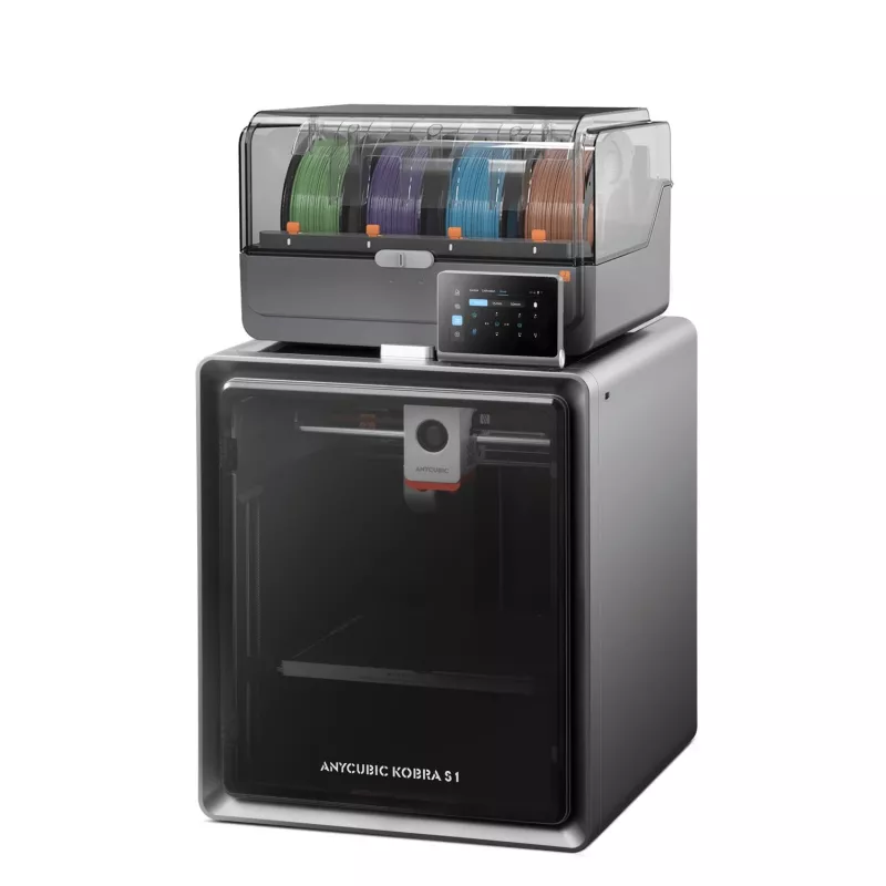 ANYCUBIC S1 Combo V2 FDM 3D printeris ar 250 x 220 x 220 mm drukas tilpumu, 500 mm/s ātrumu, automātisko nivelēšanu, PEI plāksni, Klipper programmatūru, Wi-Fi, 4.3 inch skārienekrānu, 400W jaudu