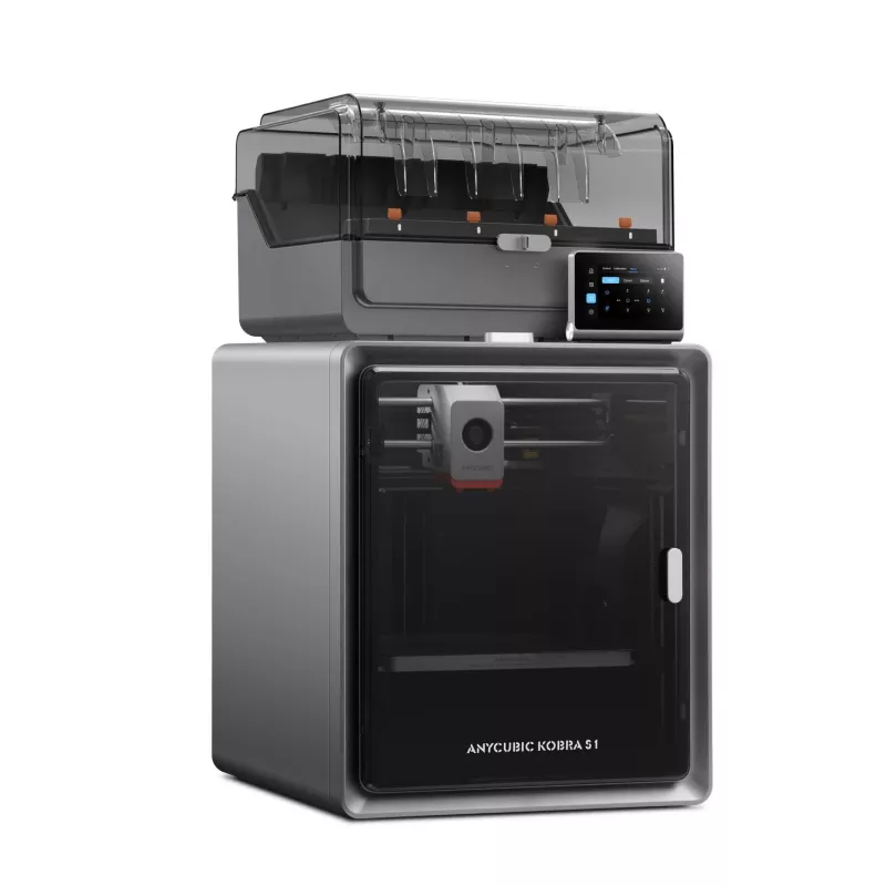 ANYCUBIC S1 Combo V2 FDM 3D printeris ar 250 x 220 x 220 mm drukas tilpumu, 500 mm/s ātrumu, automātisko nivelēšanu, PEI plāksni, Klipper programmatūru, Wi-Fi, 4.3 inch skārienekrānu, 400W jaudu