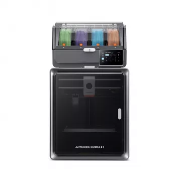 ANYCUBIC S1 Combo V2 FDM 3D printeris ar 250 x 220 x 220 mm drukas tilpumu, 500 mm/s ātrumu, automātisko nivelēšanu, PEI plāksni, Klipper programmatūru, Wi-Fi, 4.3 inch skārienekrānu, 400W jaudu